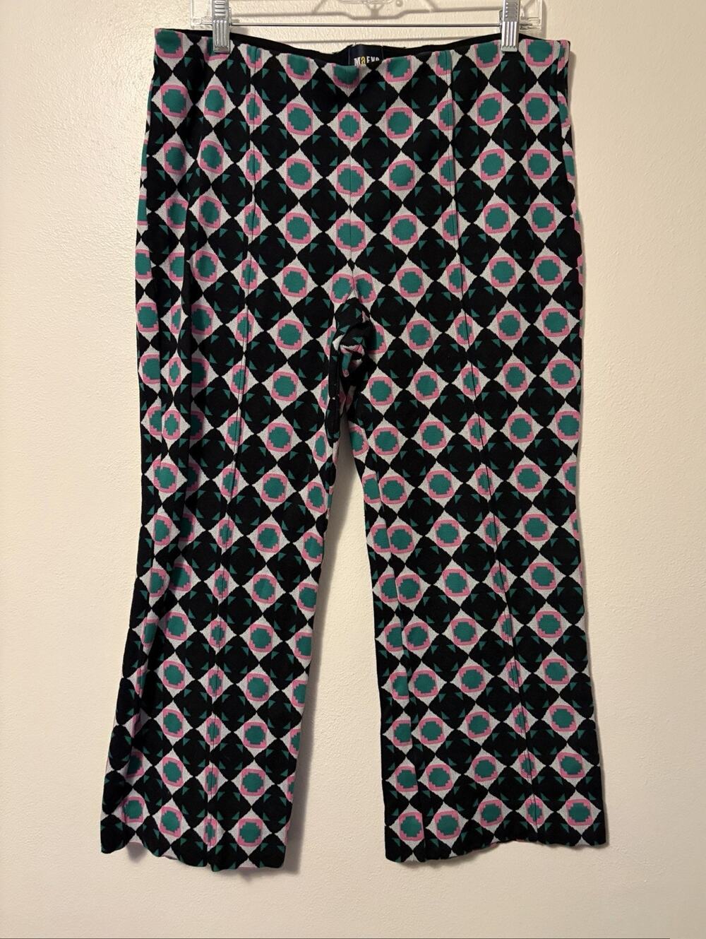 Maeve by Anthropologie The Margot Kick-Flare Cropped Pants Black Green Large